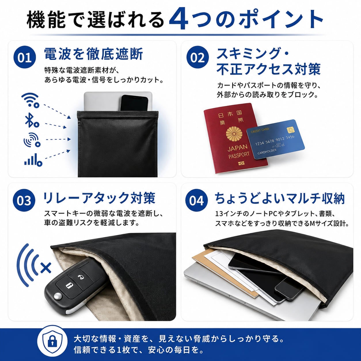 電波カット ケース ポーチ バッグ ノートパソコン 13インチ まで対応
